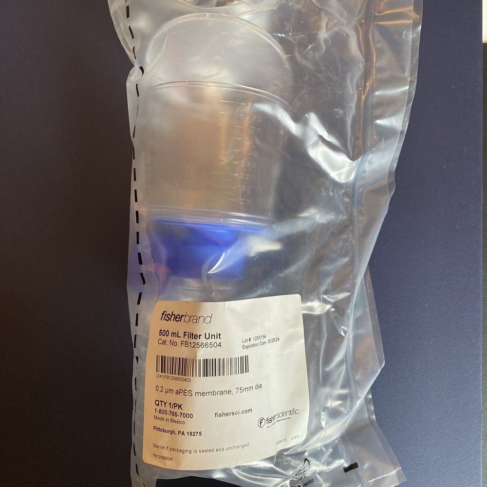 Fisherbrand FB12566504 Disposable PES Filter Unit 500mL Pore Size 0.20μm 75mmDia